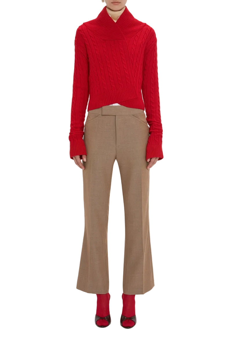 70S Cropped Flare - Tobacco