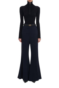 Wide Leg Kick Trouser - Ink Blue