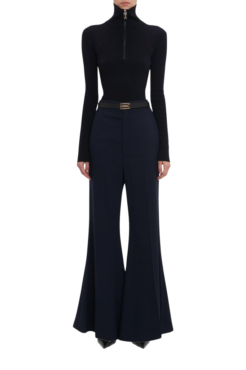 Wide Leg Kick Trouser - Ink Blue
