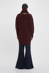 Shawl Neck Jumper Dress - Port