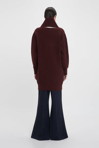 Shawl Neck Jumper Dress - Port