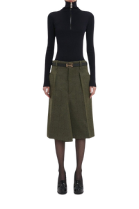 Asymmetric Tailored Skirt - Dark Fern