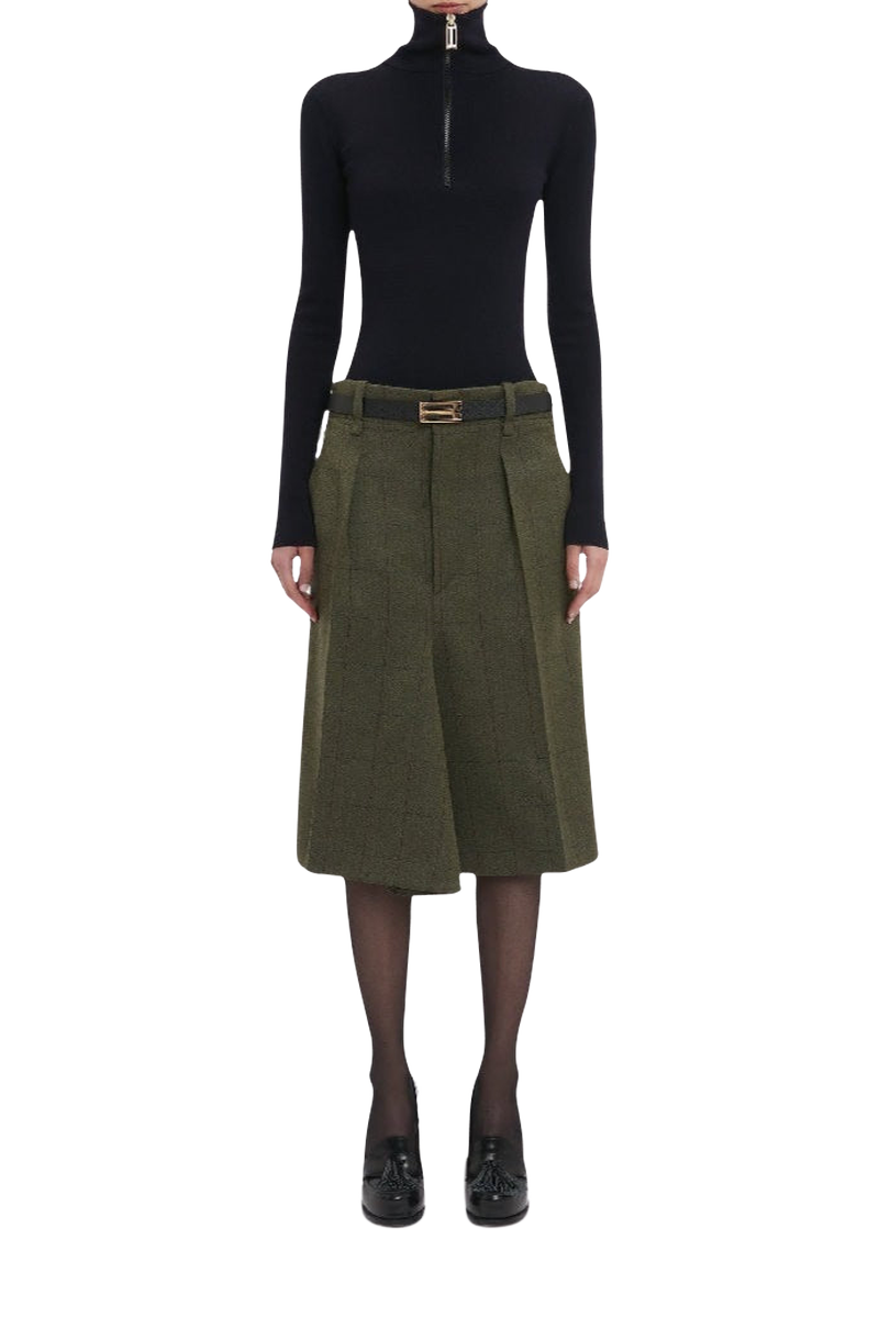 Asymmetric Tailored Skirt - Dark Fern