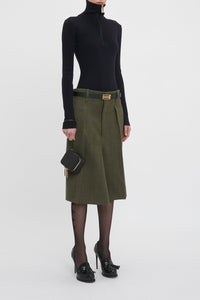 Asymmetric Tailored Skirt - Dark Fern