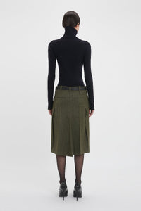 Asymmetric Tailored Skirt - Dark Fern
