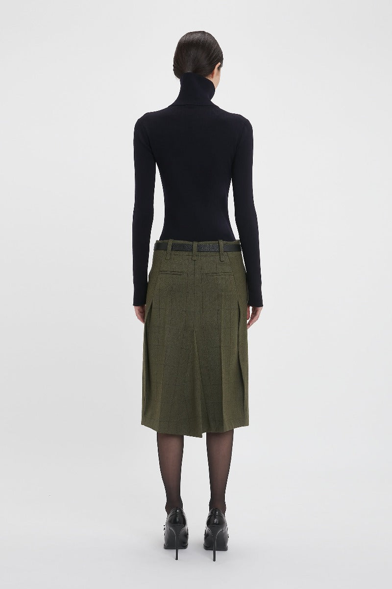 Asymmetric Tailored Skirt - Dark Fern