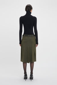 Asymmetric Tailored Skirt - Dark Fern
