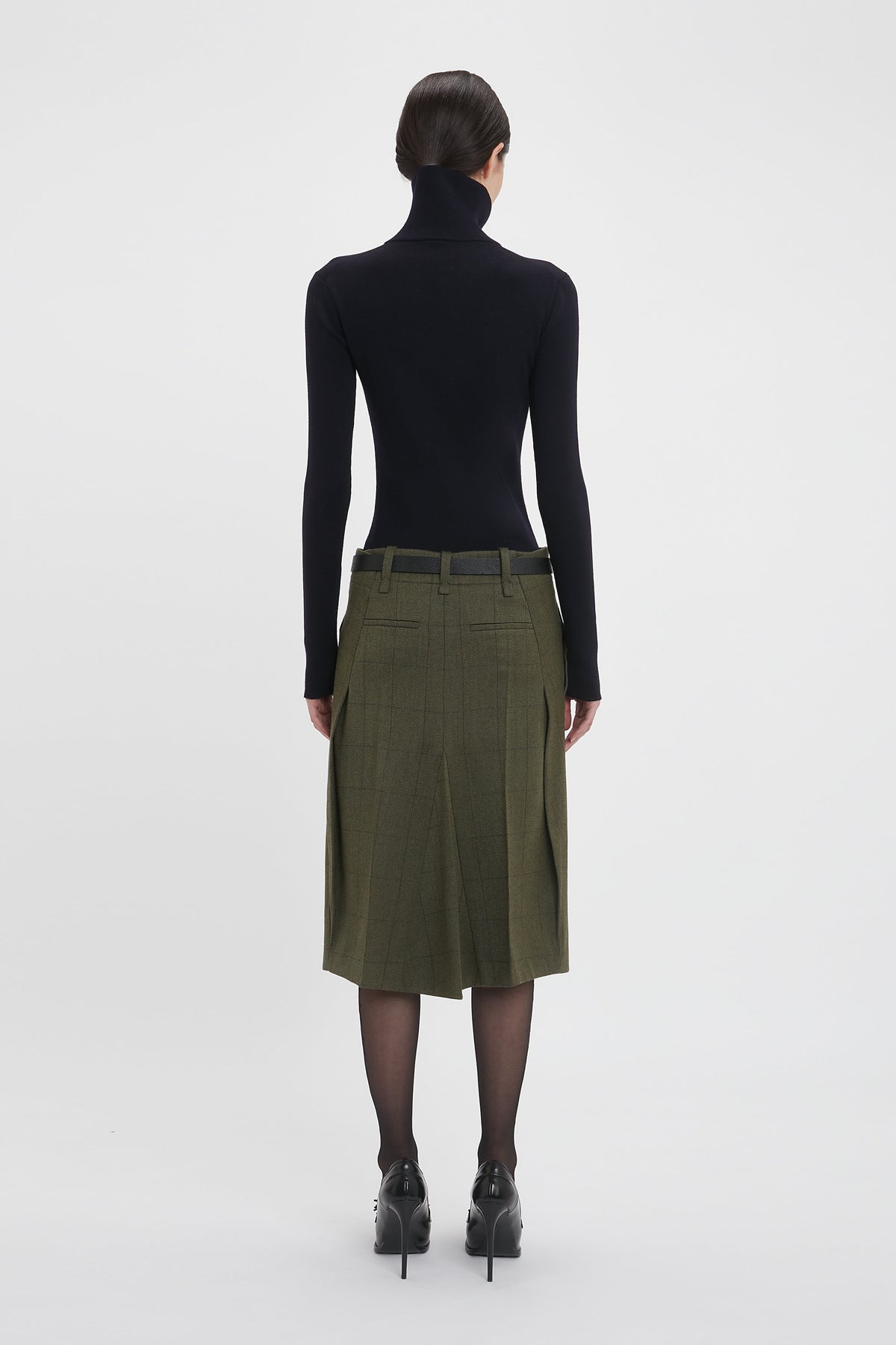 Asymmetric Tailored Skirt - Dark Fern