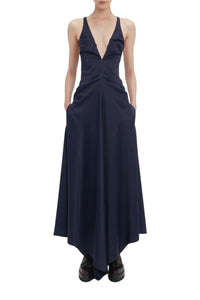 Gathered Racer Back Dress - Ink Blue