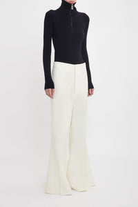 Wide Leg Kick Trouser - Ivory