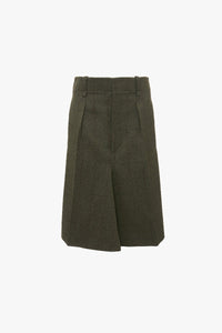 Asymmetric Tailored Skirt - Dark Fern