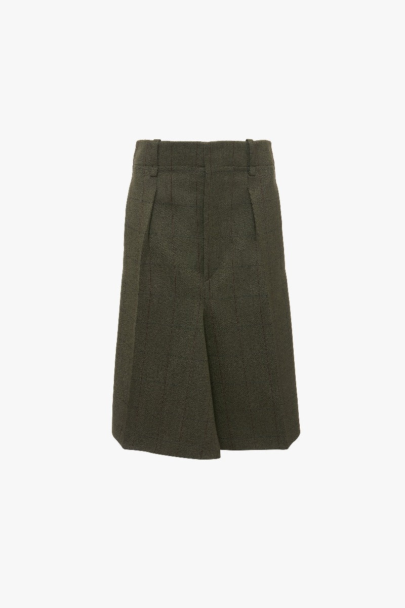 Asymmetric Tailored Skirt - Dark Fern