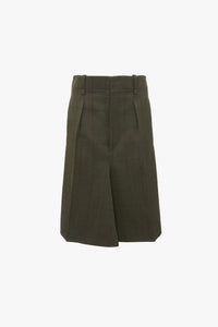 Asymmetric Tailored Skirt - Dark Fern