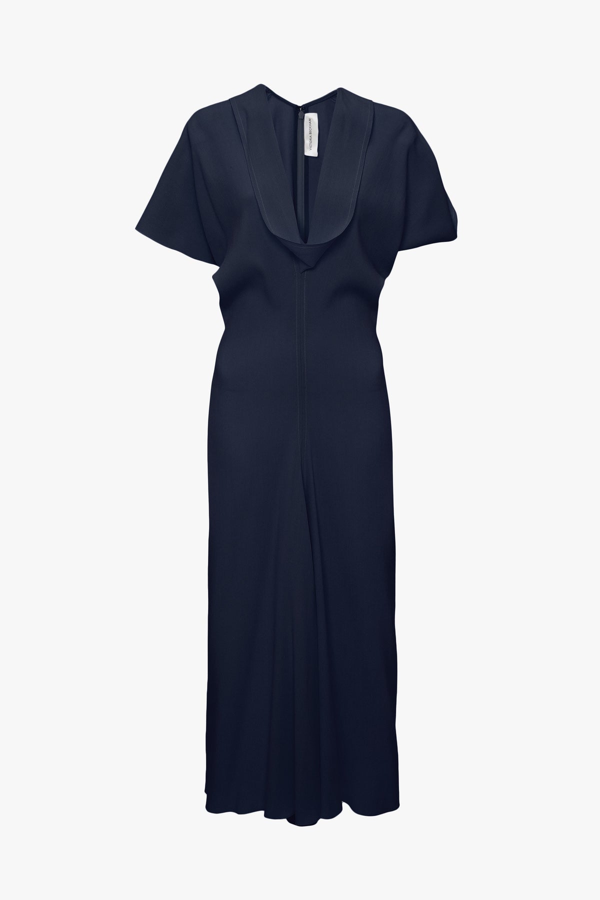Drape Sleeve V-Neck Midi - Ink Blue