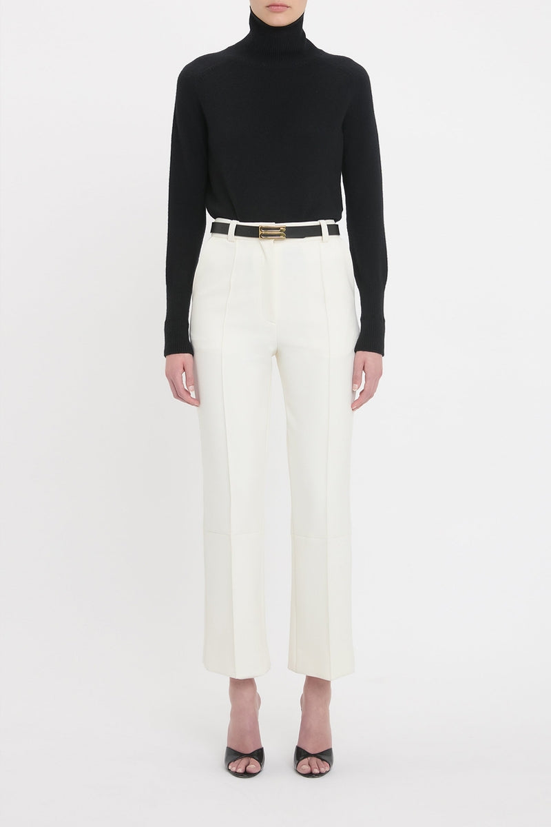 Cropped Kick Trouser - Ivory