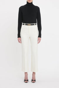 Cropped Kick Trouser - Ivory