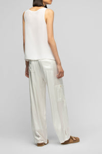 Bazra silk cargo trousers - White