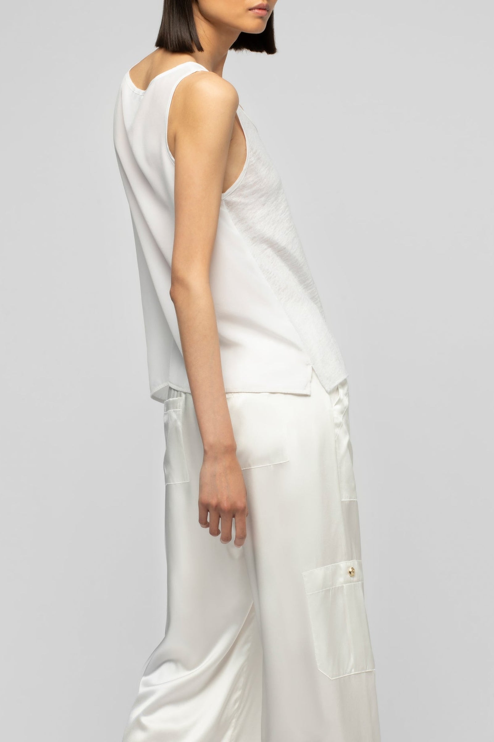 Bazra silk cargo trousers - White