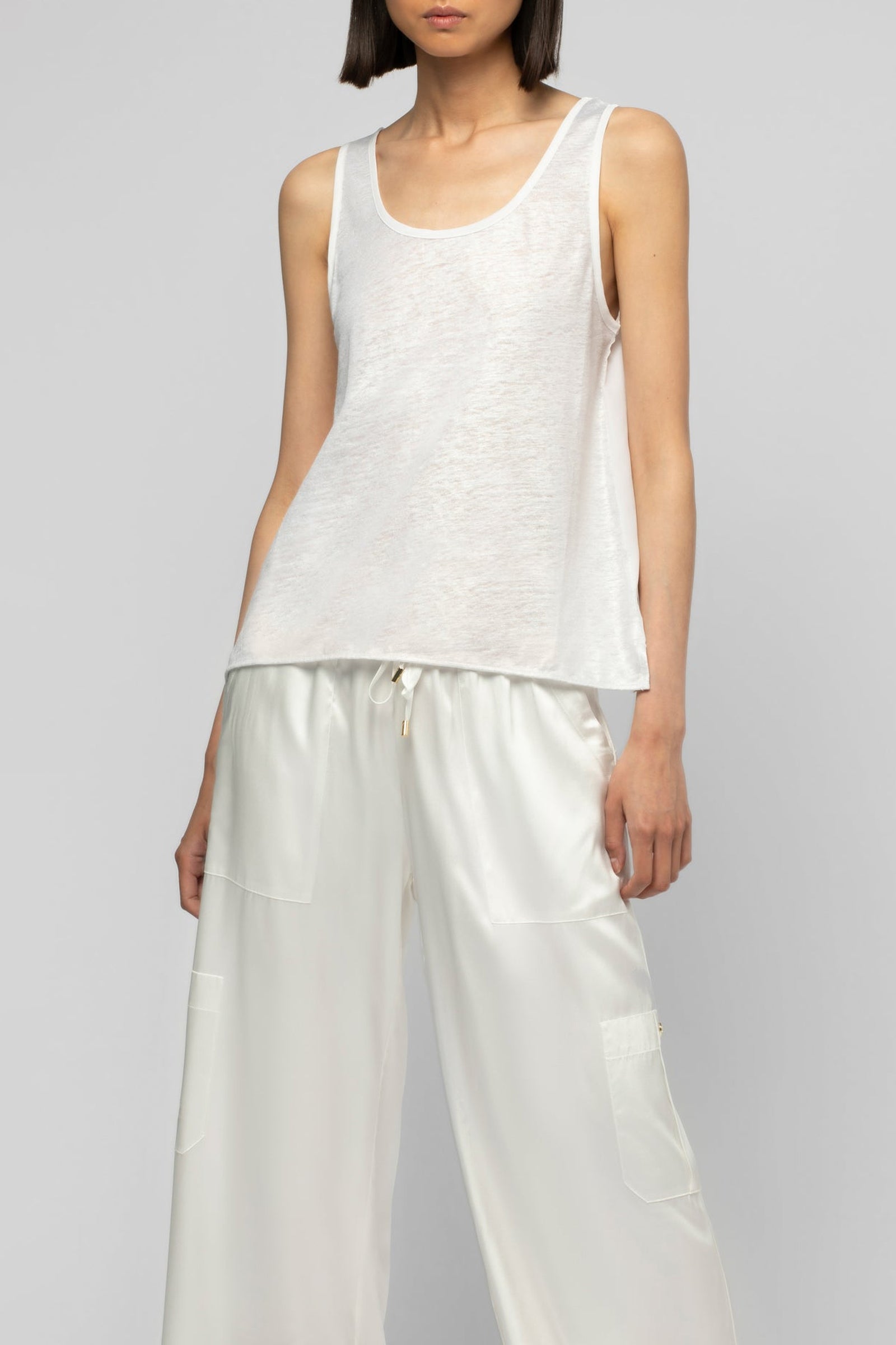 Bazra silk cargo trousers - White