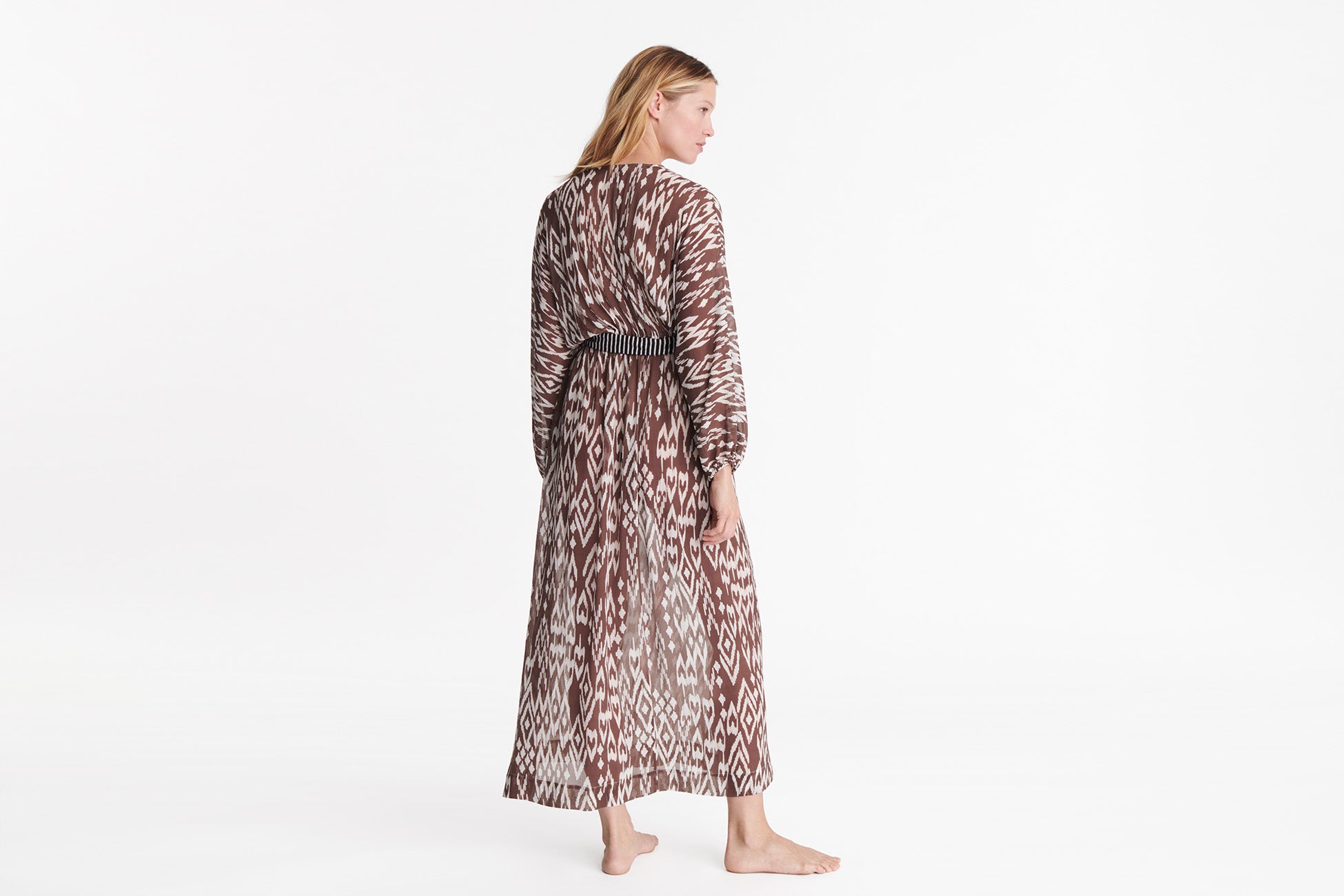 IMPRIME WIND COFFEE SKY ROBE LONGUE