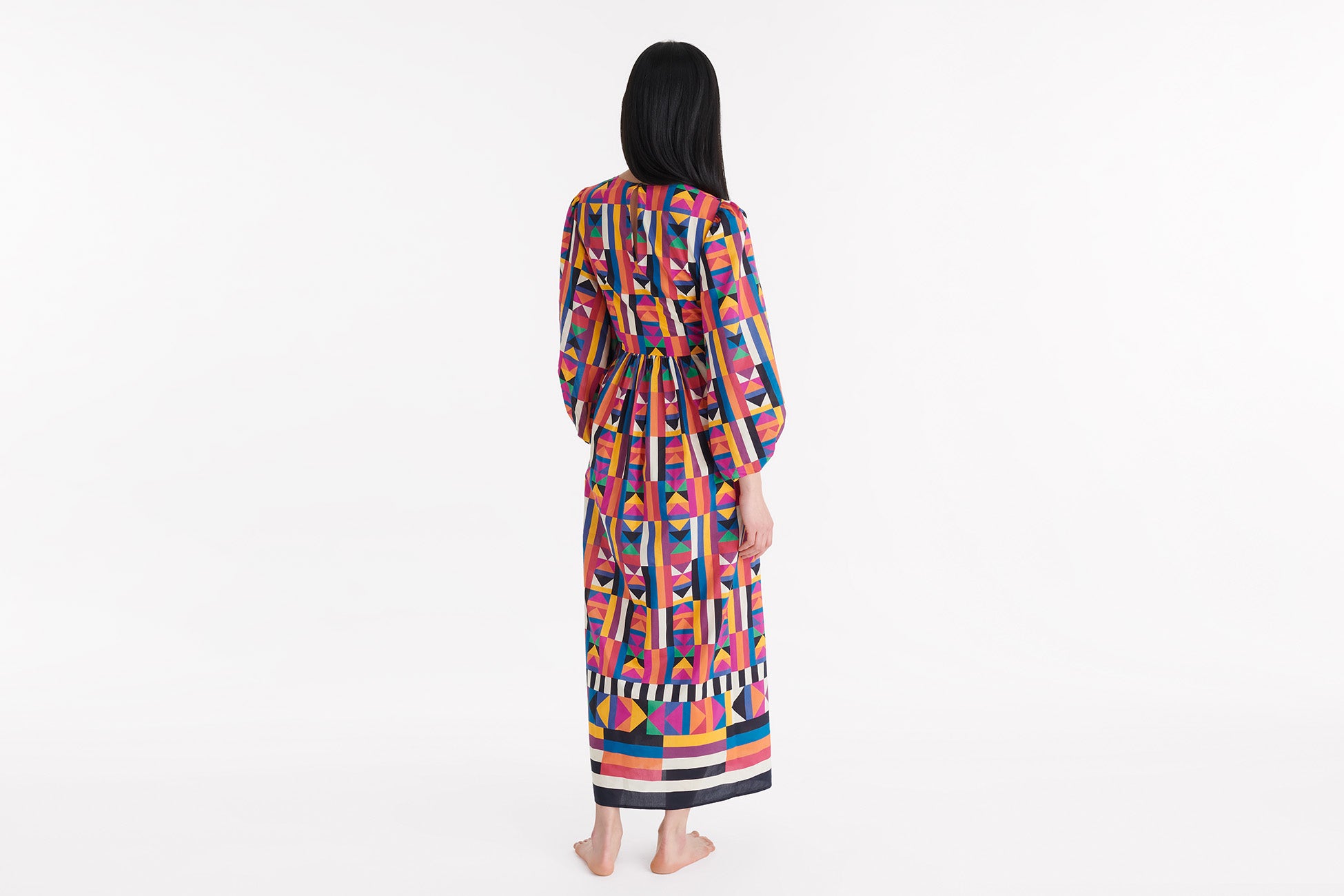 IMPRIME KALEIDO SOLEIL MULTIPLE ROBE LONGUE