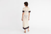 ECRU / RAYURE NUIT LUNA ROBE LONGUE