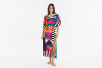 IMPRIME KALEIDO SOLEIL FACETTE CAFTAN