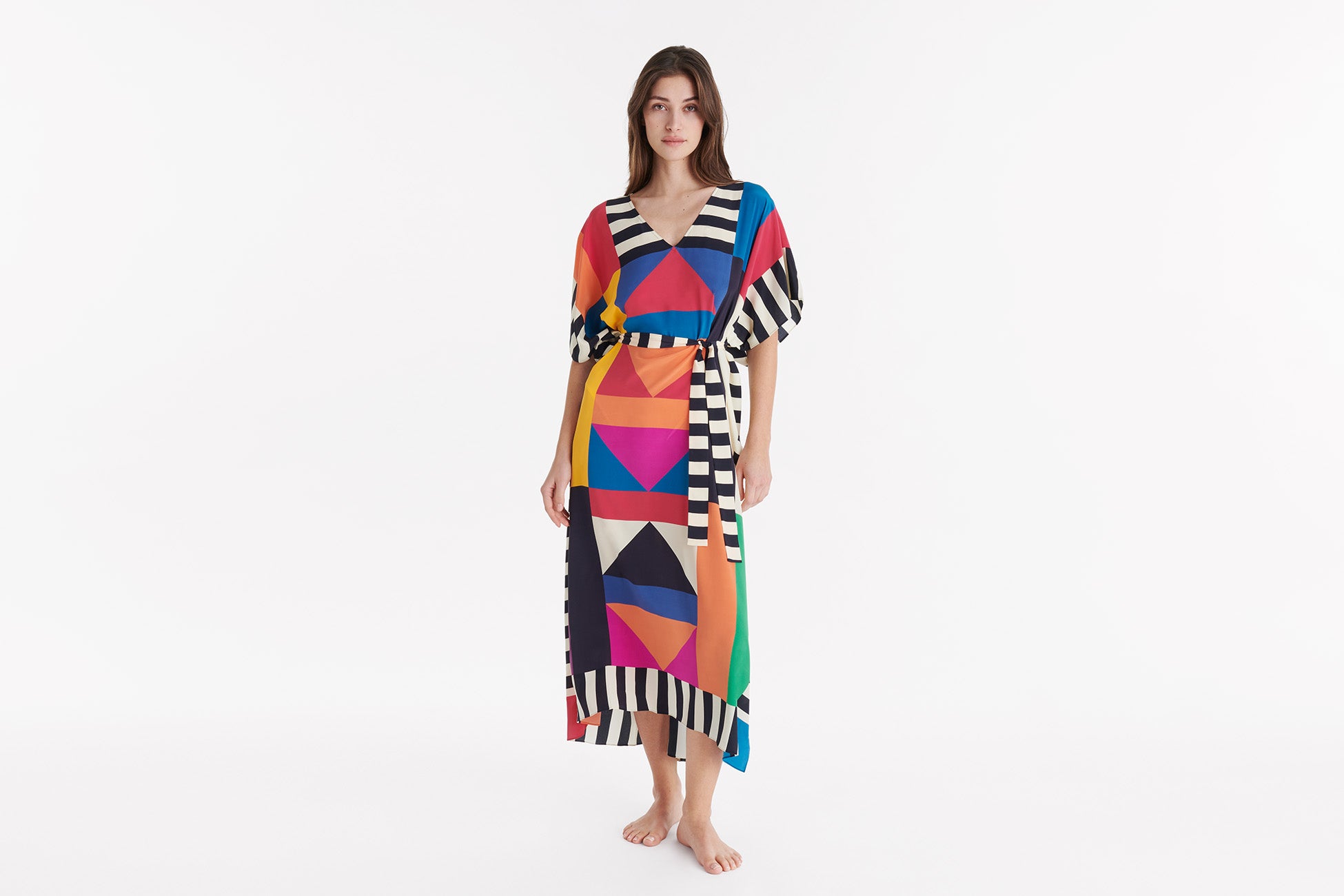 IMPRIME KALEIDO SOLEIL FACETTE CAFTAN