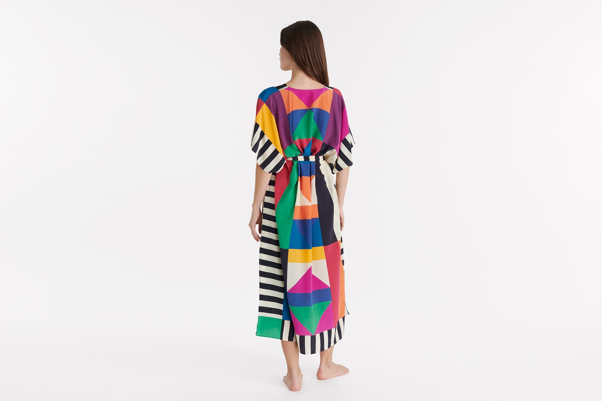IMPRIME KALEIDO SOLEIL FACETTE CAFTAN