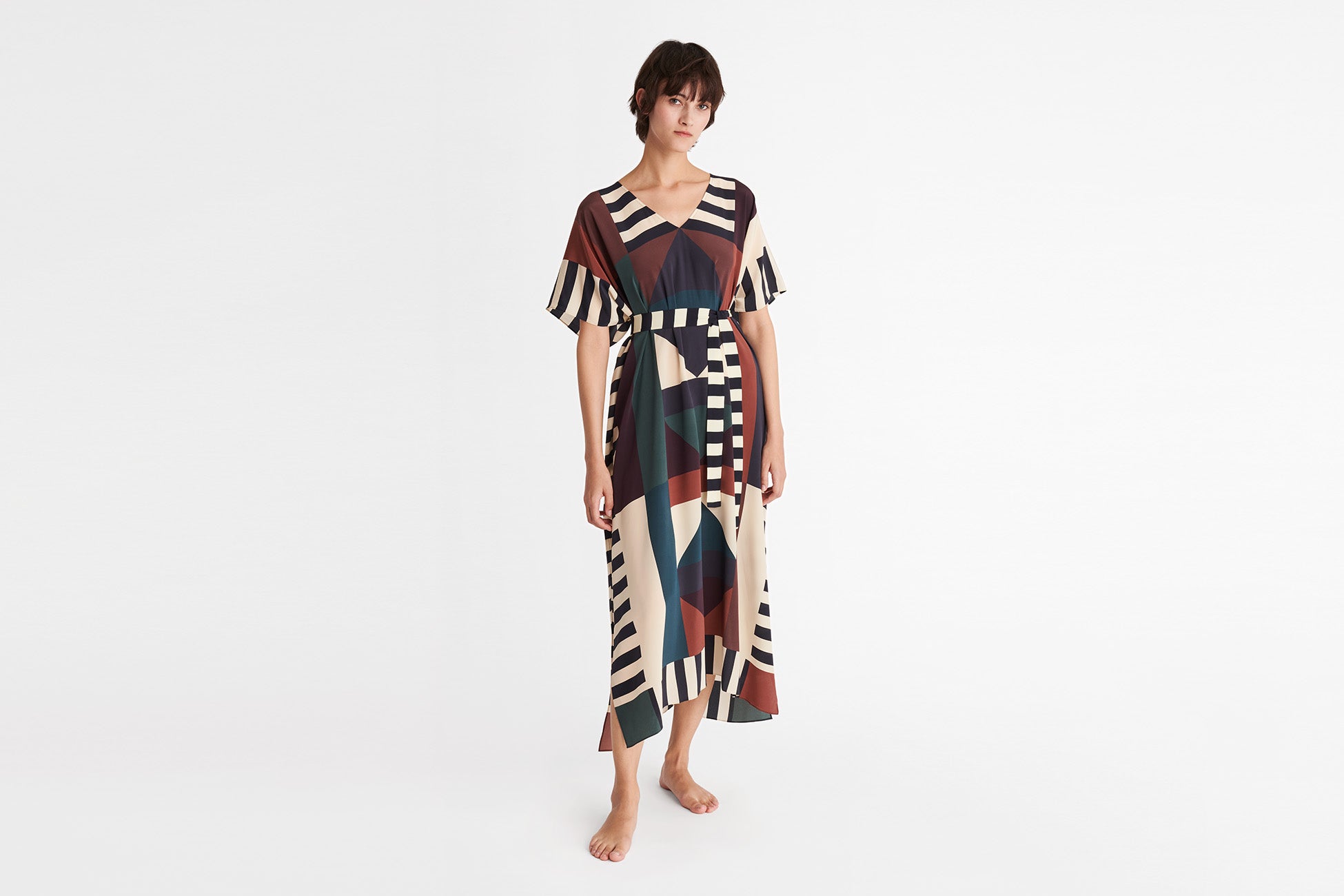 IMPRIME KALEIDO ECLIPSE FACETTE CAFTAN