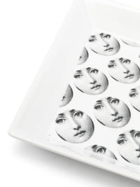 Assiette carrée Tema e Variazioni n°197 en porcelaine - Noir & Blanc