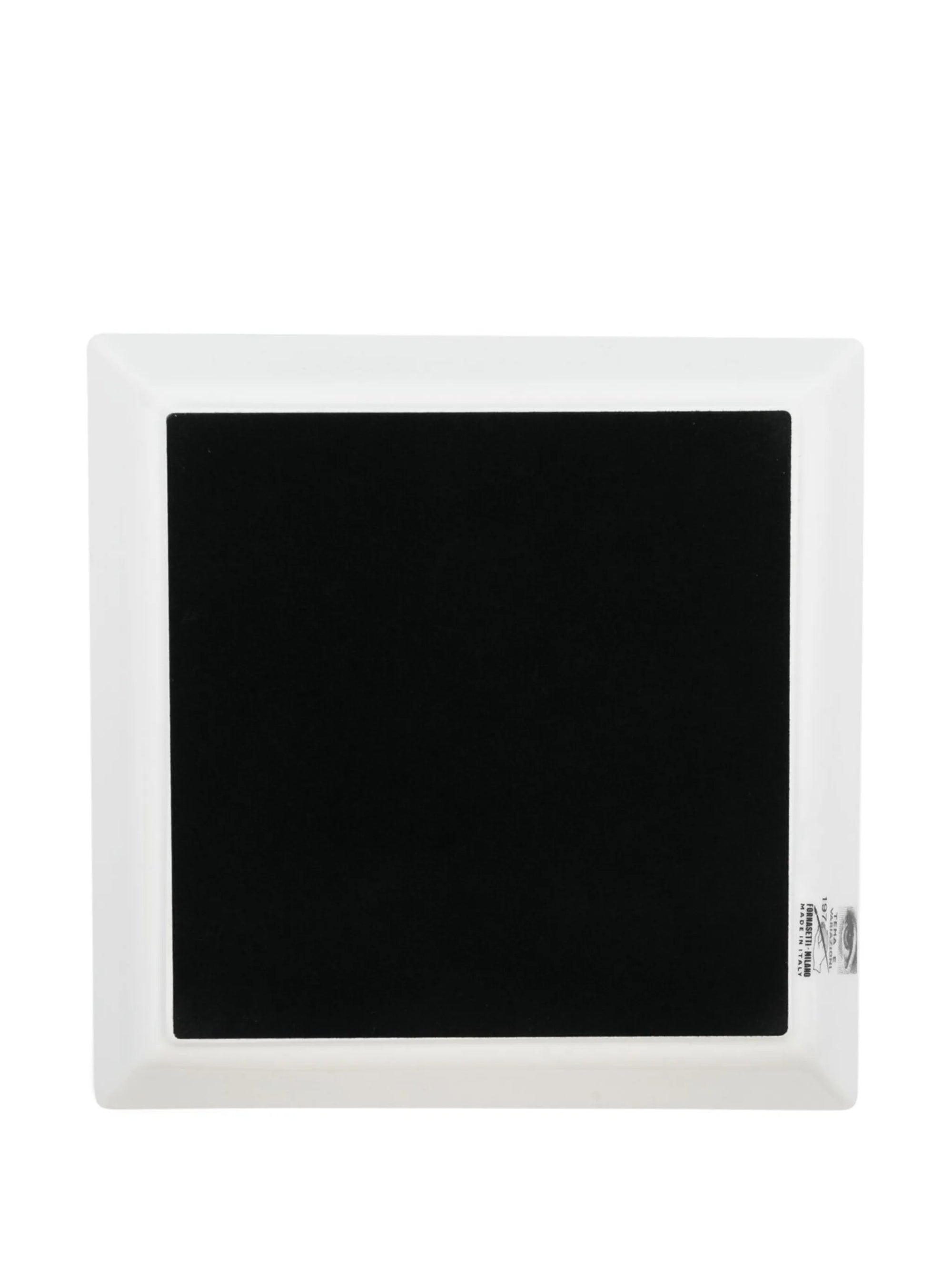 Assiette carrée Tema e Variazioni n°197 en porcelaine - Noir & Blanc