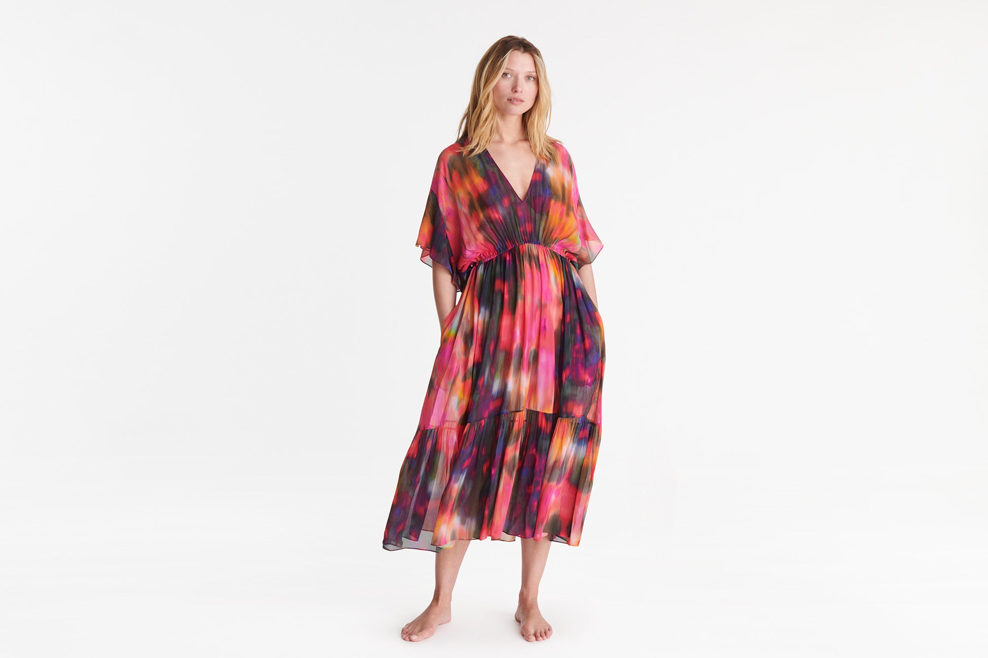 IMPRIME BOREALE INFINIE ROBE LONGUE