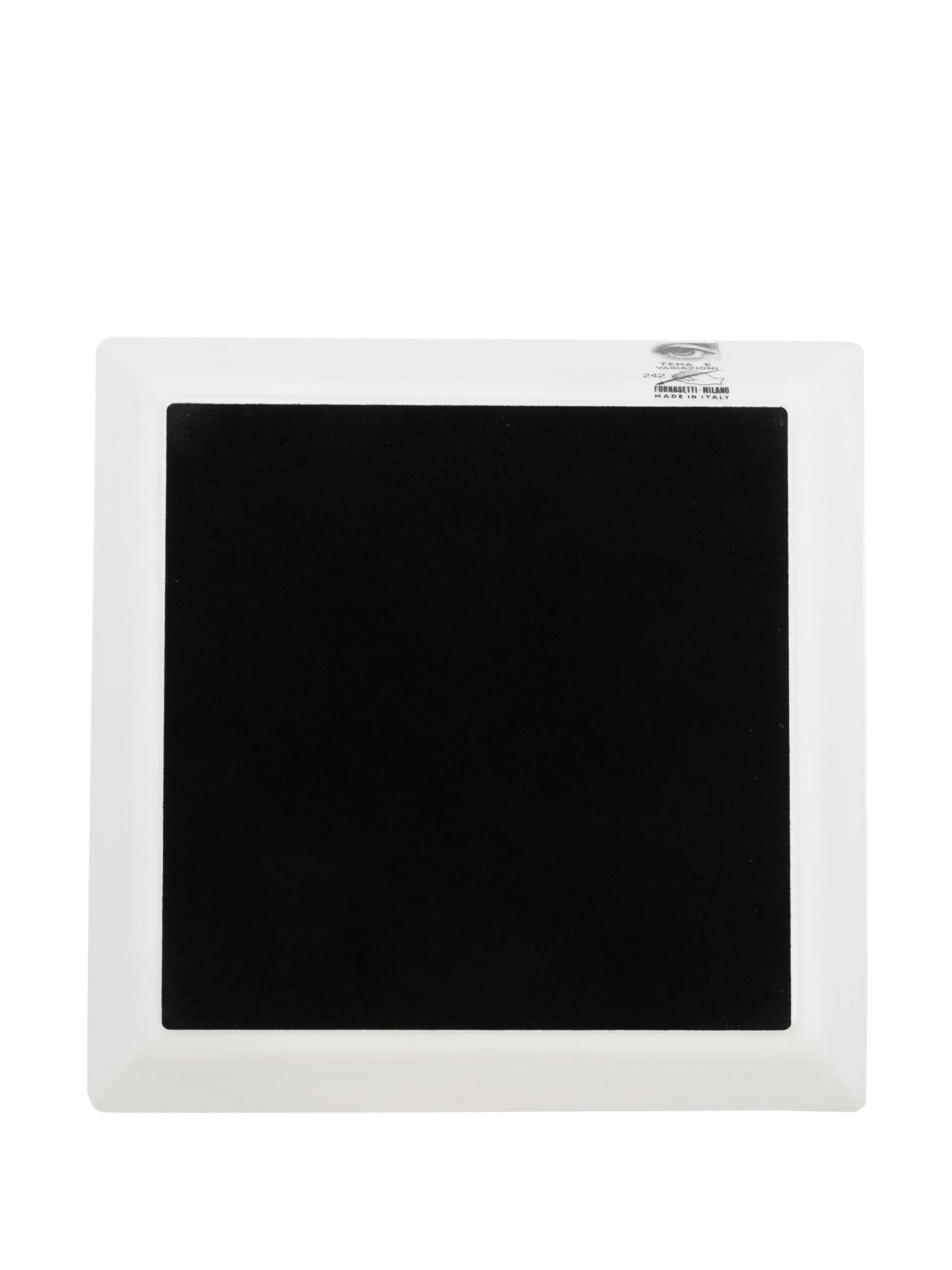 Assiette carrée Tema e Variazioni n°242 en porcelaine - Noir & Blanc