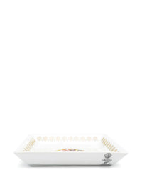 Assiette carrée Giro di Conchiglie en porcelaine - Multico & Noir & Blanc