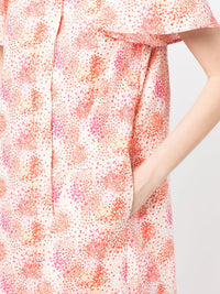 Robe chemise à imprimé - Rose orange