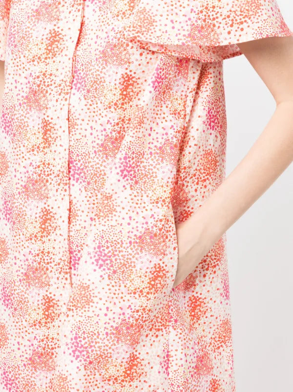 Robe chemise à imprimé - Rose orange