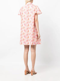 Robe chemise à imprimé - Rose orange