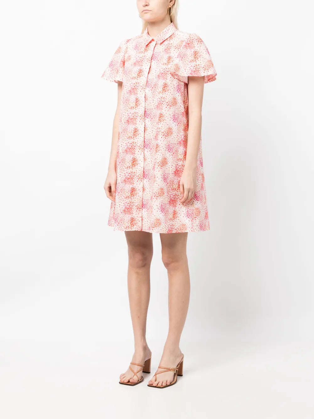 Robe chemise à imprimé - Rose orange