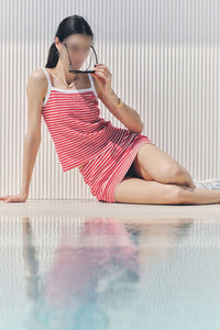 Jupe Script à rayures - Fire Red Stripes
