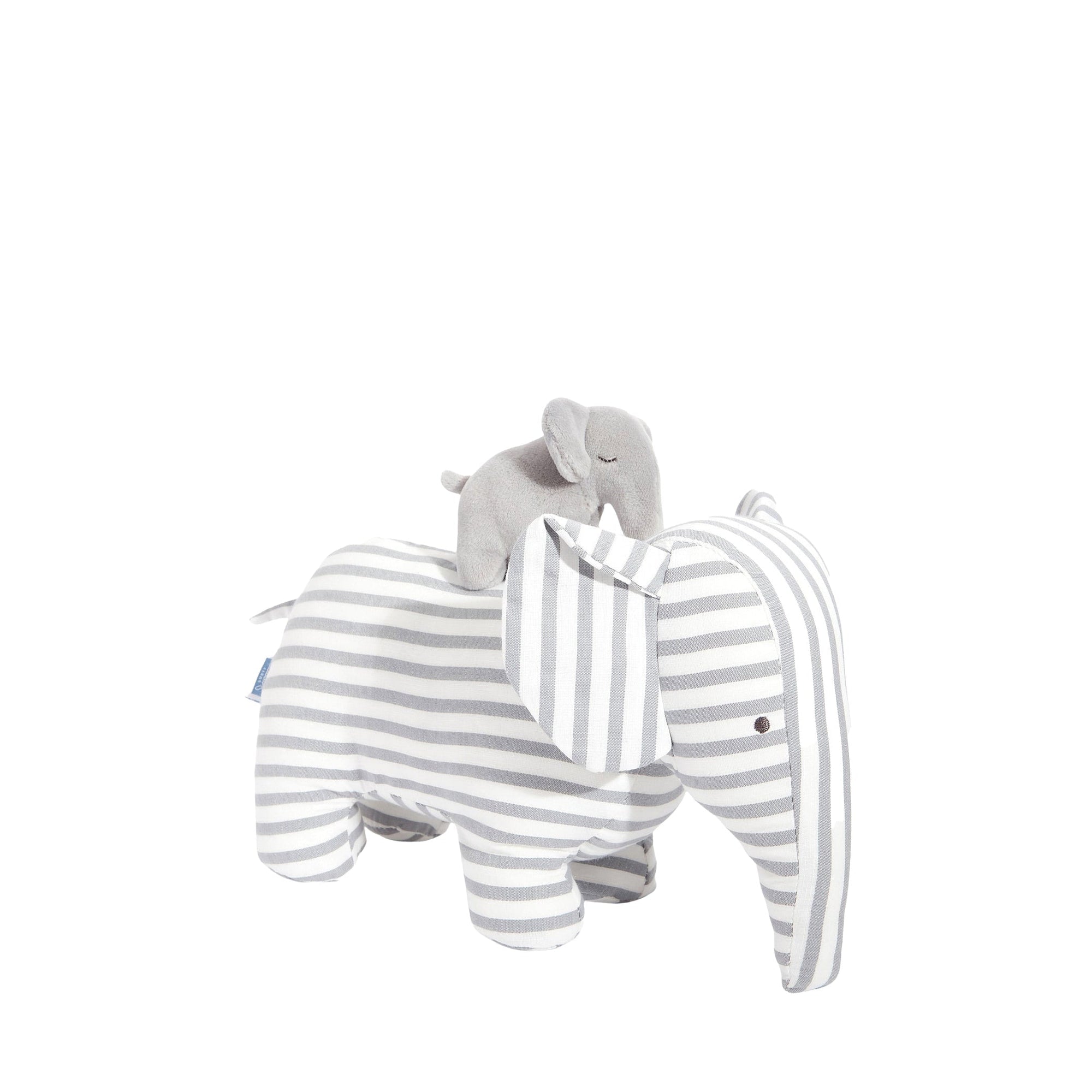 GRIS/BLANC PELUCHE ELEPHANT MUSICAL PETIT PARIS