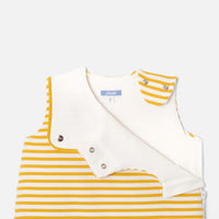 646 QTY / BLANC/JAUNE PUERICULTURE LINGE DE LIT GIGOTEUSE 0-6M RAYE PETIT PARIS