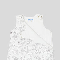 70 QTY / BLANC/GRIS PUERICULTURE LINGE DE LIT GIGOTEUSE 0-6M CARTE PETIT PARIS