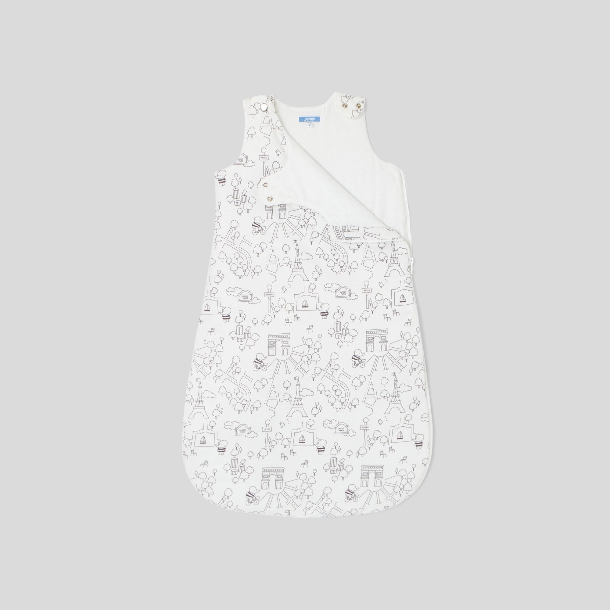 70 QTY / BLANC/GRIS PUERICULTURE LINGE DE LIT GIGOTEUSE 0-6M CARTE PETIT PARIS