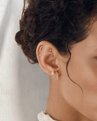 Mono boucle Maria en or rose 18 carats et diamant - Blanc