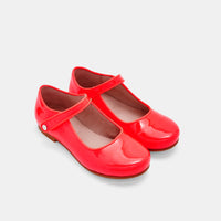 5 QTY / ROSE FLUO CHAUSSURES CUIR DANELLE CUIR VERNIS