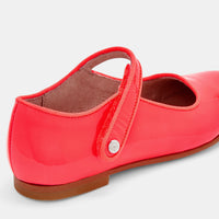 5 QTY / ROSE FLUO CHAUSSURES CUIR DANELLE CUIR VERNIS