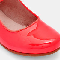 5 QTY / ROSE FLUO CHAUSSURES CUIR DANELLE CUIR VERNIS