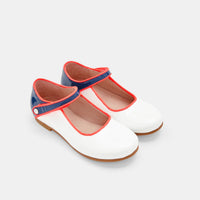 BLANC/ROSE DANELLE CUIR VERNIS