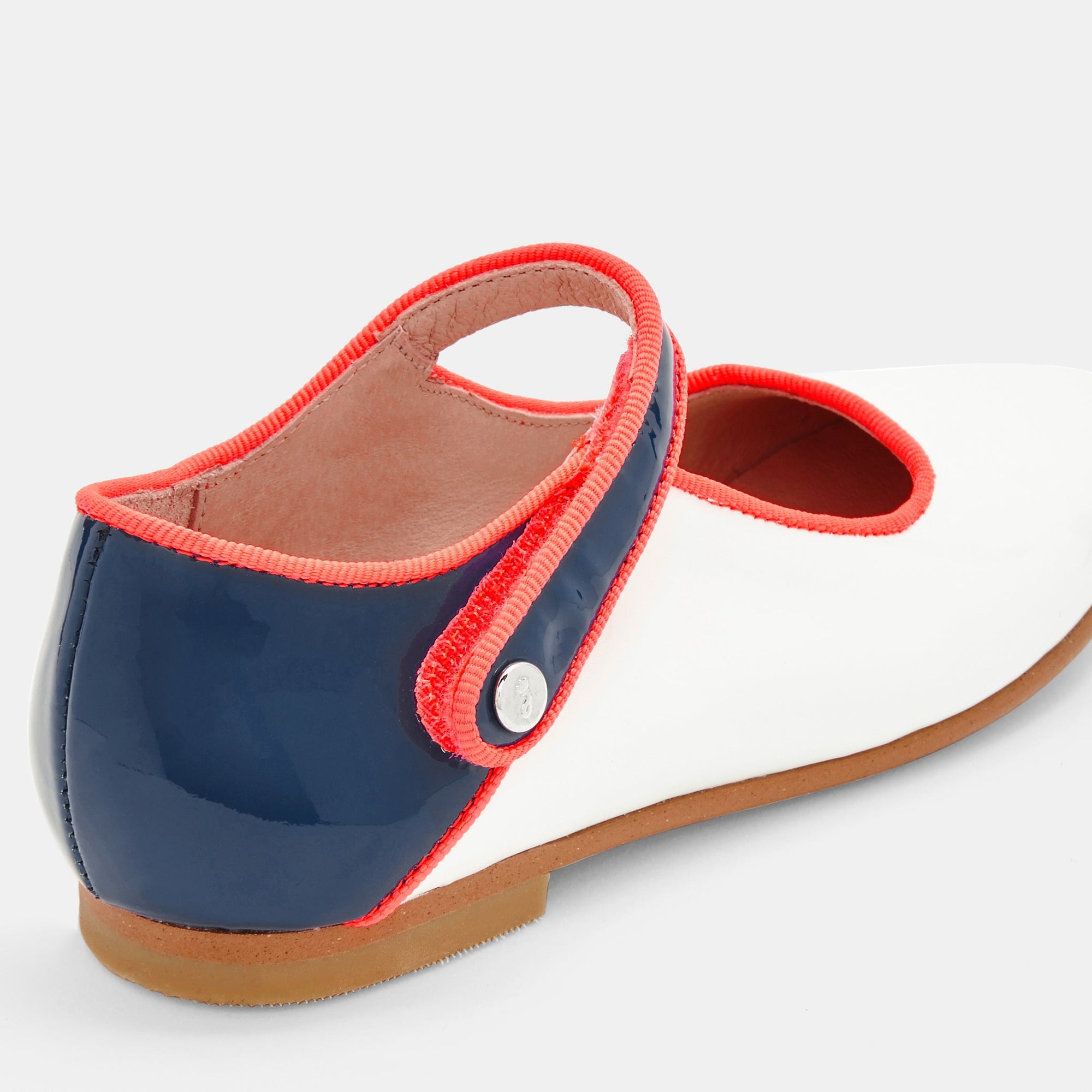 BLANC/ROSE DANELLE CUIR VERNIS